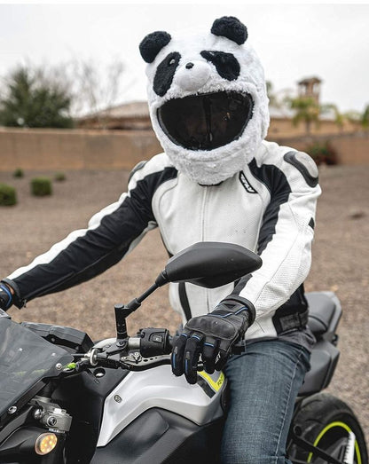 Motorcycle Helmet Plush Protective Cover Riding Helmet Head Cover Cute Cartoon Panda Helmet Cover